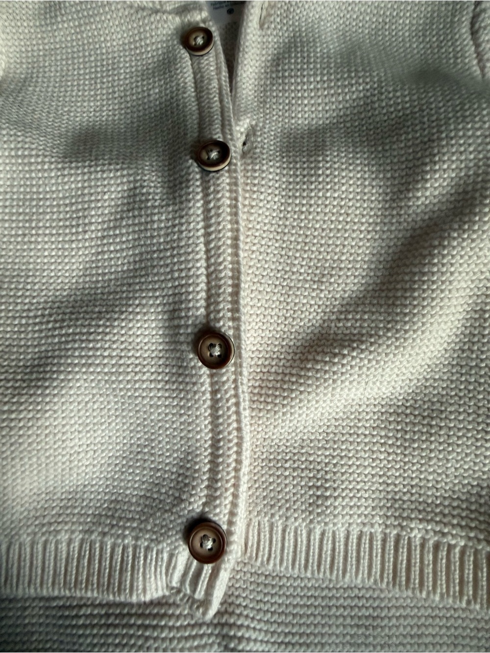 Carter’s Cream Knit Baby Hooded Button Romper with Ear Detail Size 12 months - Picture 5 of 7